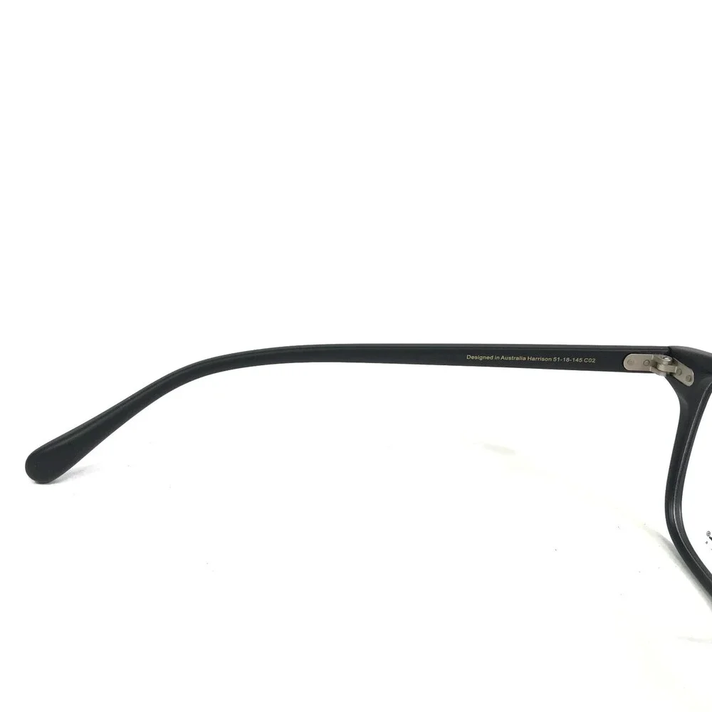 Iconik Eyeglasses Frames Harrison C02 Black Square Horn Rim 51-18-145